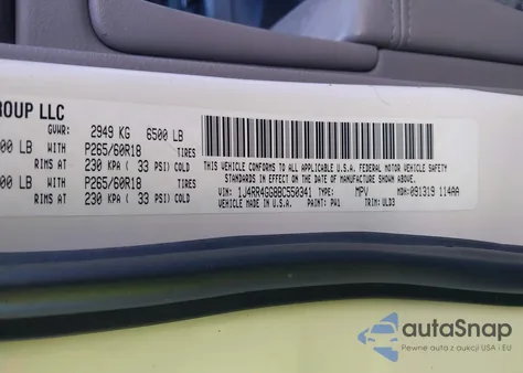 2011 Jeep Grand Cherokee Laredo из США, поврежденный, VIN 1J4RR4GG8BC550341